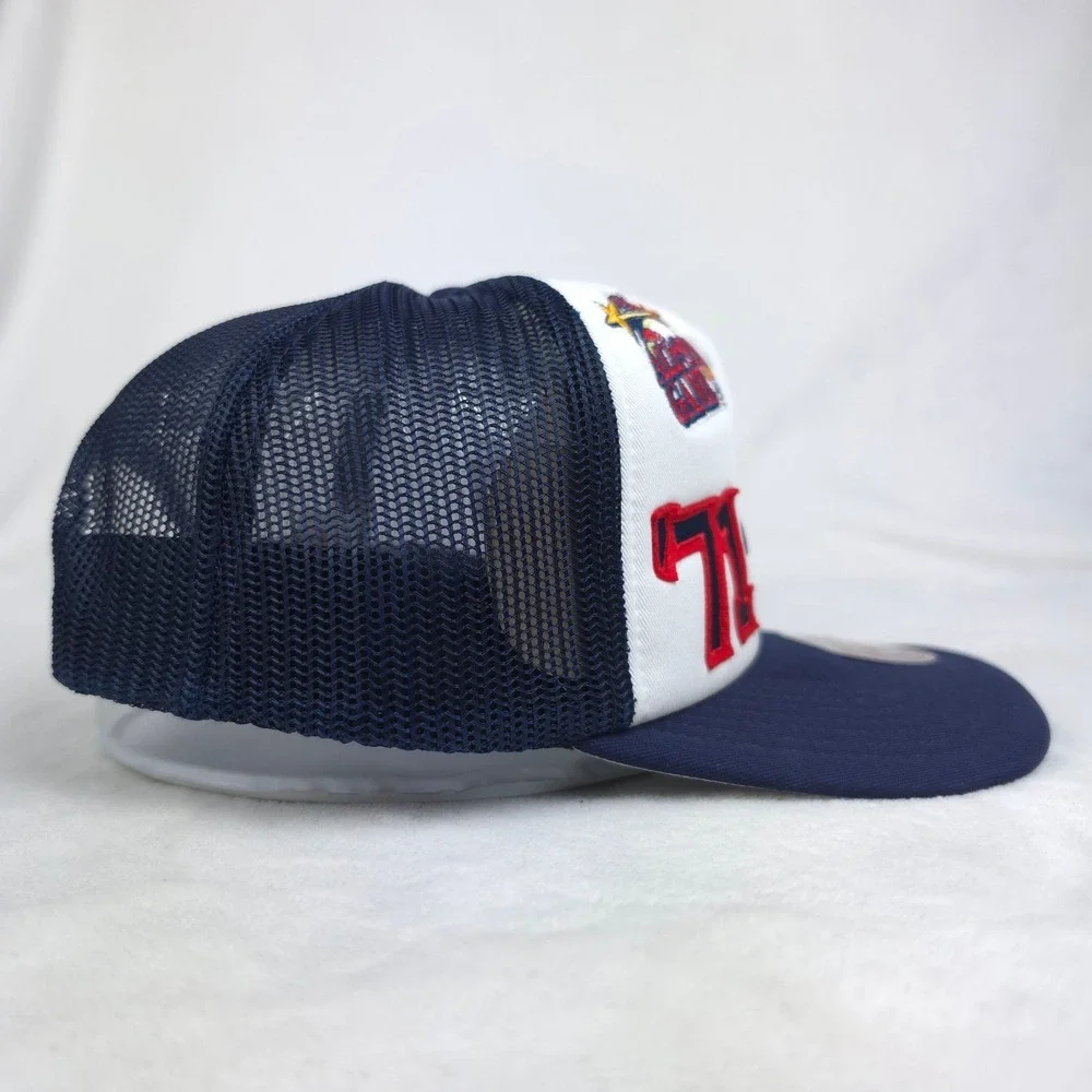 Atlanta Braves Mitchell & Ness Trucker‎ Hat Cap 3D Logo 5 Logos White Navy NWT